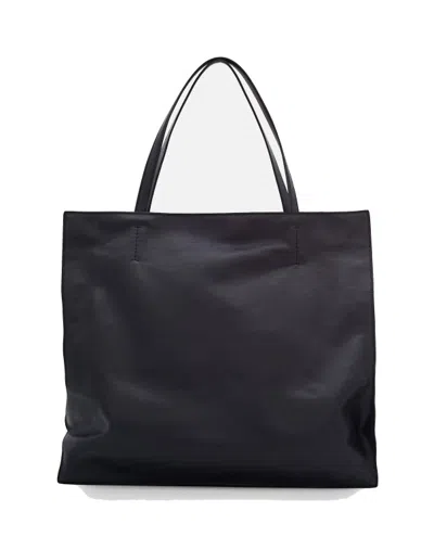 Maeden Yumi Leather Tote Bag In Grey