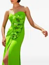 Maestri Flower-embellished Split Gown