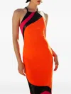 Maestri Sequin-panel Halter Neck Maxi Party Dress
