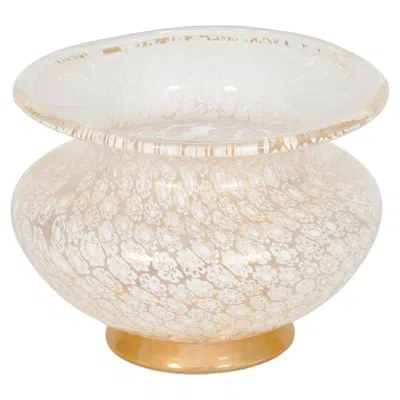 Pre-owned Maestri Vetrai Murano Mastri Vetrai Millefiori Glass Centerpiece Bowl With Gold, 1990