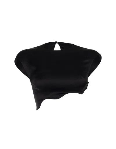 Maet Rhea Silk Top In Black