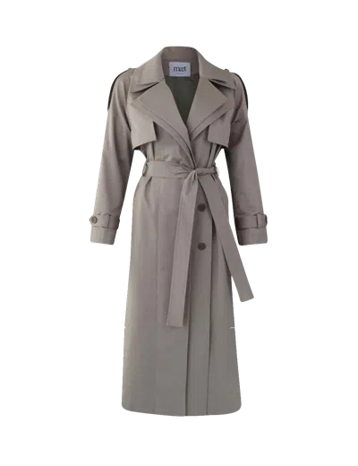 Maet Ares Trench Coat In Gray