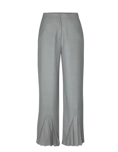 Maet Arriety Grey Hem Pleated Pants In Gray