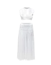 MAET ERSIN WHITE PLEATED TWO PIECE DRESS