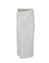 Maet Hebo White Knit Asymmetric Midi Skirt