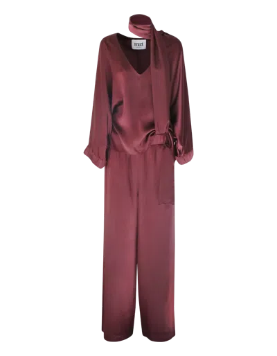 Maet Lenis Burgundy Silk Set In Brown