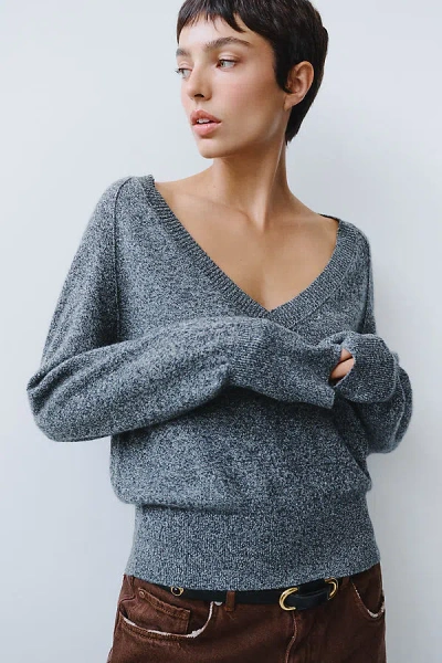 Maeve 100% Cashmere V-neck Sweater In Blue