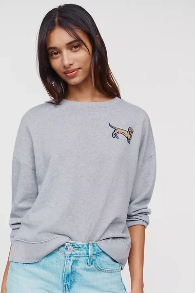 Maeve 100% Cotton Tufted Dog Sweatshirt In Gray