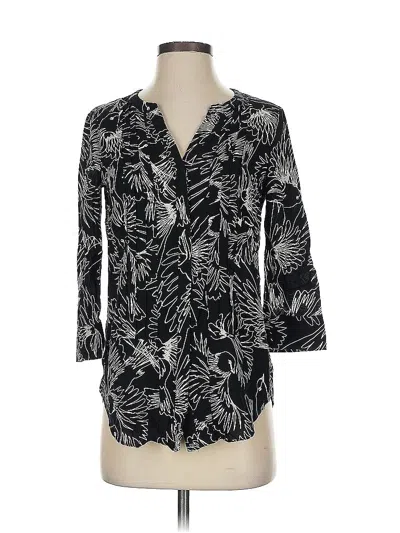 Pre-owned Maeve 3/4 Sleeve Blouse In Black