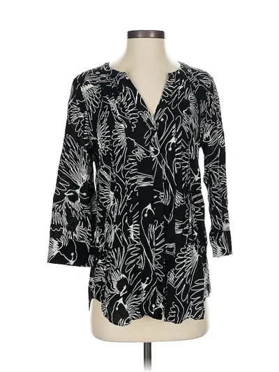 Pre-owned Maeve 3/4 Sleeve Blouse In Black