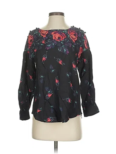 Pre-owned Maeve 3/4 Sleeve Blouse In Black
