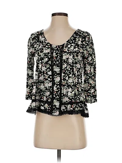 Pre-owned Maeve 3/4 Sleeve Blouse In Black