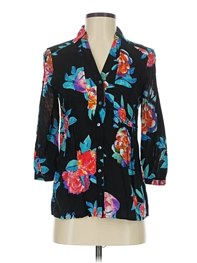 Pre-owned Maeve 3/4 Sleeve Blouse In Black