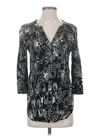 Pre-owned Maeve 3/4 Sleeve Blouse In Black