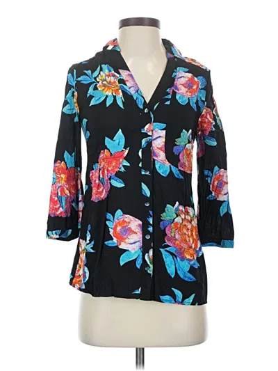 Pre-owned Maeve 3/4 Sleeve Blouse In Black