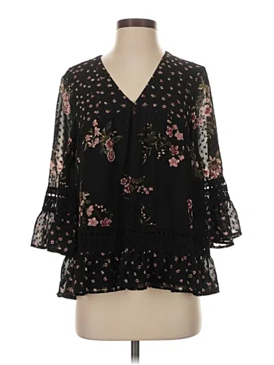 Pre-owned Maeve 3/4 Sleeve Blouse In Black