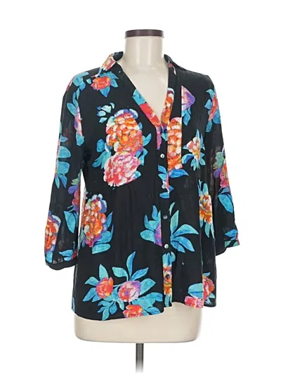 Pre-owned Maeve 3/4 Sleeve Blouse In Black