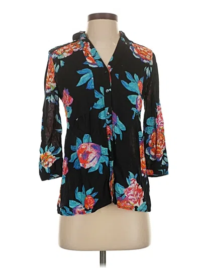 Pre-owned Maeve 3/4 Sleeve Blouse In Black