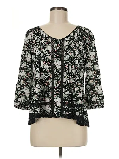 Pre-owned Maeve 3/4 Sleeve Blouse In Black