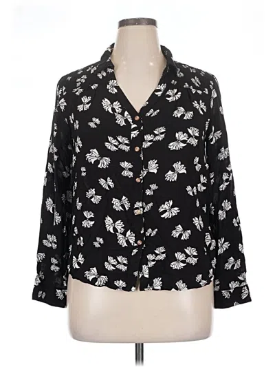Pre-owned Maeve 3/4 Sleeve Blouse In Black