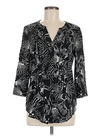 Pre-owned Maeve 3/4 Sleeve Blouse In Black