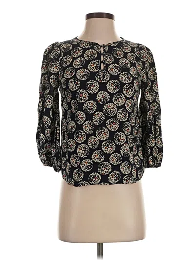 Pre-owned Maeve 3/4 Sleeve Blouse In Black