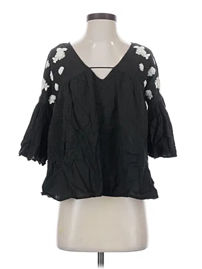 Pre-owned Maeve 3/4 Sleeve Blouse In Black