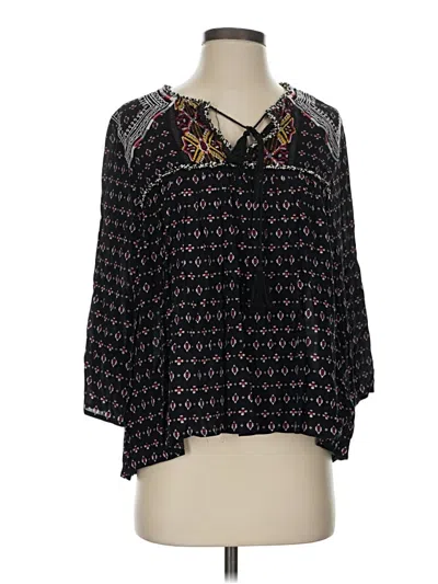 Pre-owned Maeve 3/4 Sleeve Blouse In Black