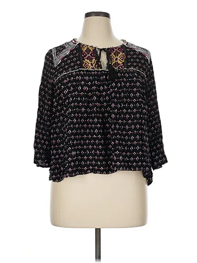 Pre-owned Maeve 3/4 Sleeve Blouse In Black