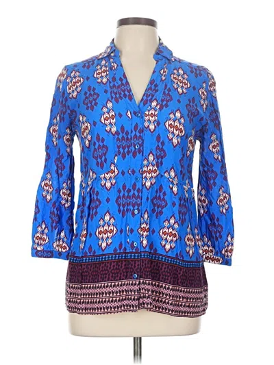 Pre-owned Maeve 3/4 Sleeve Blouse In Blue
