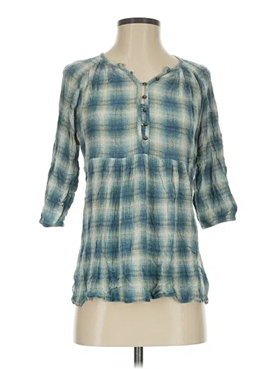 Pre-owned Maeve 3/4 Sleeve Blouse In Blue