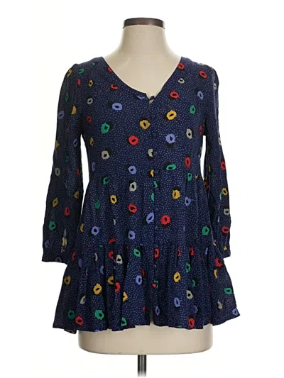 Pre-owned Maeve 3/4 Sleeve Blouse In Blue