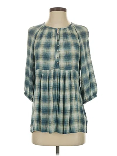 Pre-owned Maeve 3/4 Sleeve Blouse In Blue