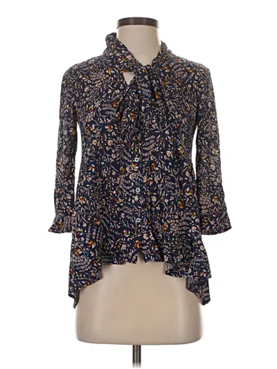 Pre-owned Maeve 3/4 Sleeve Blouse In Blue