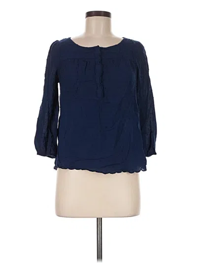 Pre-owned Maeve 3/4 Sleeve Blouse In Blue