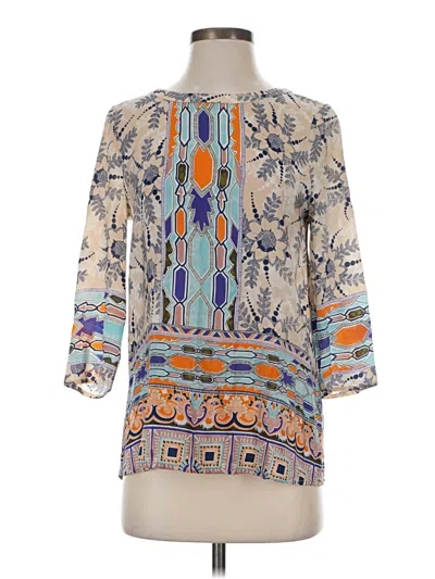 Pre-owned Maeve 3/4 Sleeve Blouse In Blue