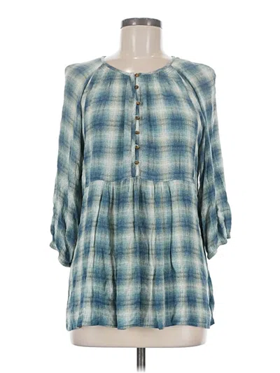 Pre-owned Maeve 3/4 Sleeve Blouse In Blue