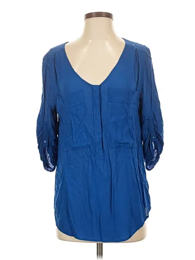Pre-owned Maeve 3/4 Sleeve Blouse In Blue