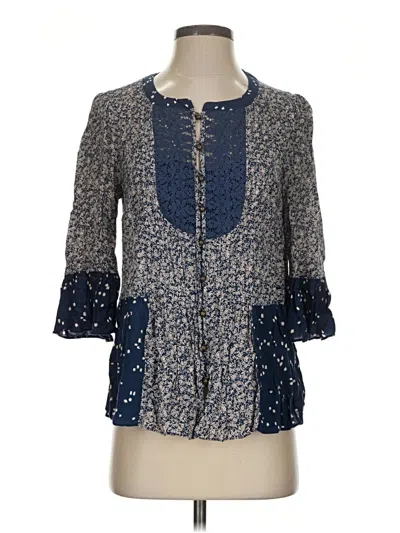 Pre-owned Maeve 3/4 Sleeve Blouse In Blue