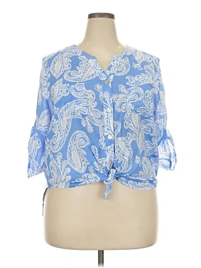 Pre-owned Maeve 3/4 Sleeve Blouse In Blue