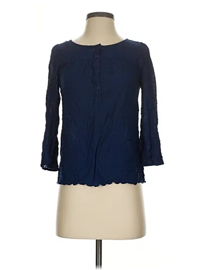 Pre-owned Maeve 3/4 Sleeve Blouse In Blue