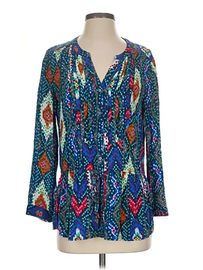 Pre-owned Maeve 3/4 Sleeve Blouse In Blue