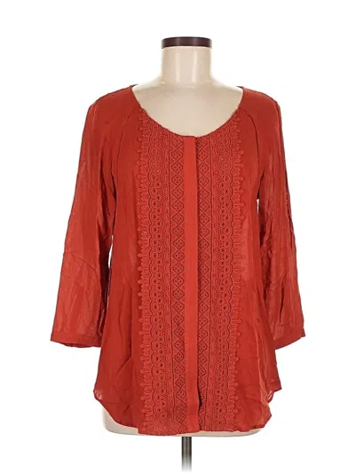 Pre-owned Maeve 3/4 Sleeve Blouse In Brown