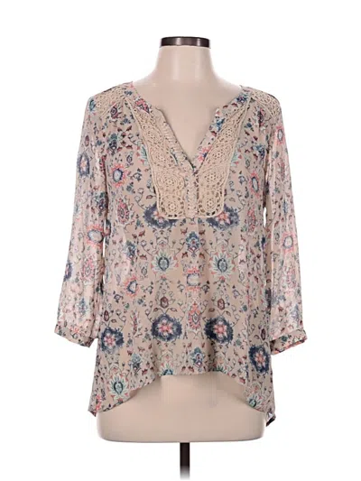 Pre-owned Maeve 3/4 Sleeve Blouse In Brown