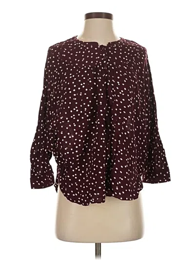 Pre-owned Maeve 3/4 Sleeve Blouse In Burgundy