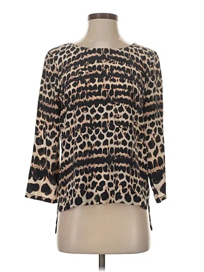 Pre-owned Maeve 3/4 Sleeve Blouse In Gold