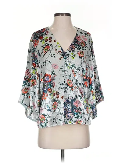 Pre-owned Maeve 3/4 Sleeve Blouse In Gray