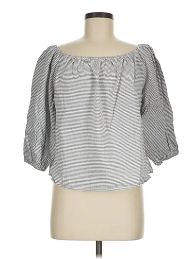Pre-owned Maeve 3/4 Sleeve Blouse In Gray