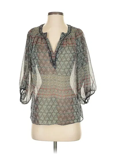 Pre-owned Maeve 3/4 Sleeve Blouse In Green