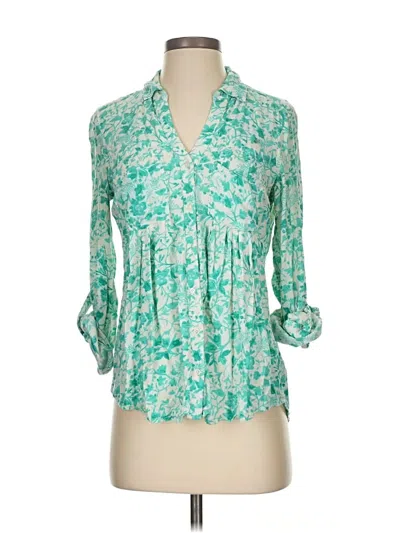 Pre-owned Maeve 3/4 Sleeve Blouse In Green